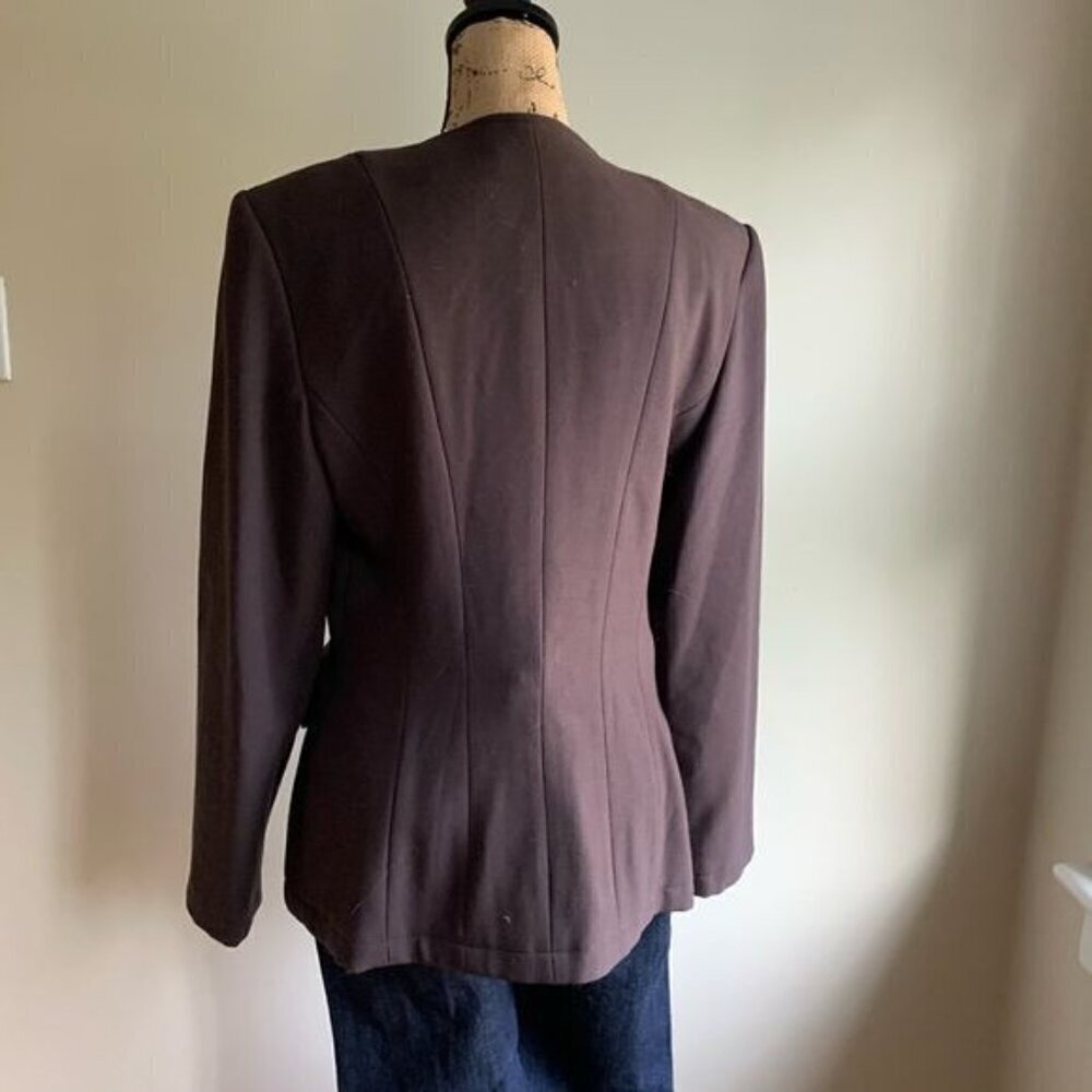 Philippe Adec brown blazer jacket size 8 suit jacket - Picture 9 of 12